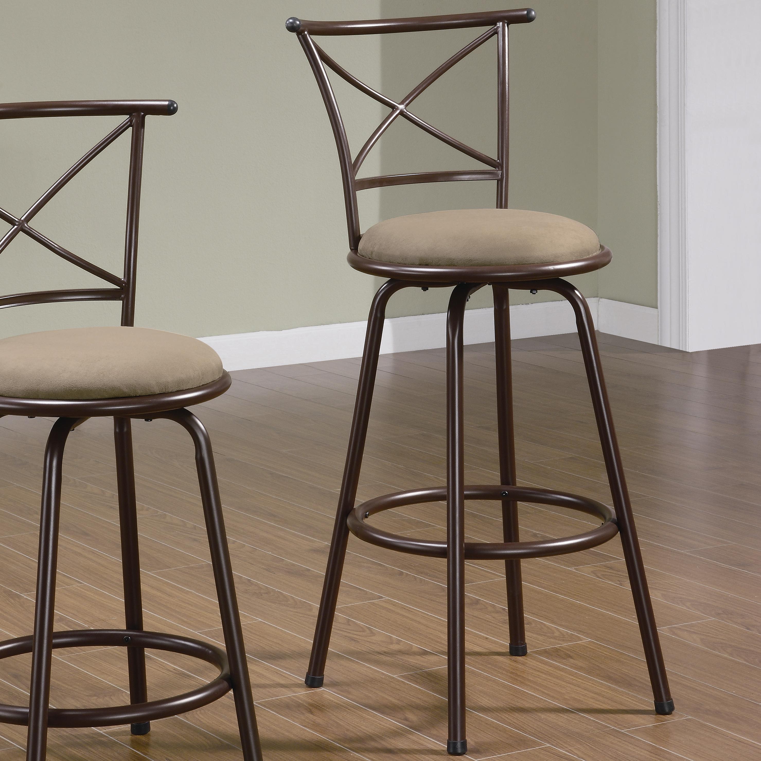 Coaster 1.0 Dining Chairs and Bar Stools 122030 29 Metal Bar Stool with Upholstered Seat Del Sol Furniture Bar Stools